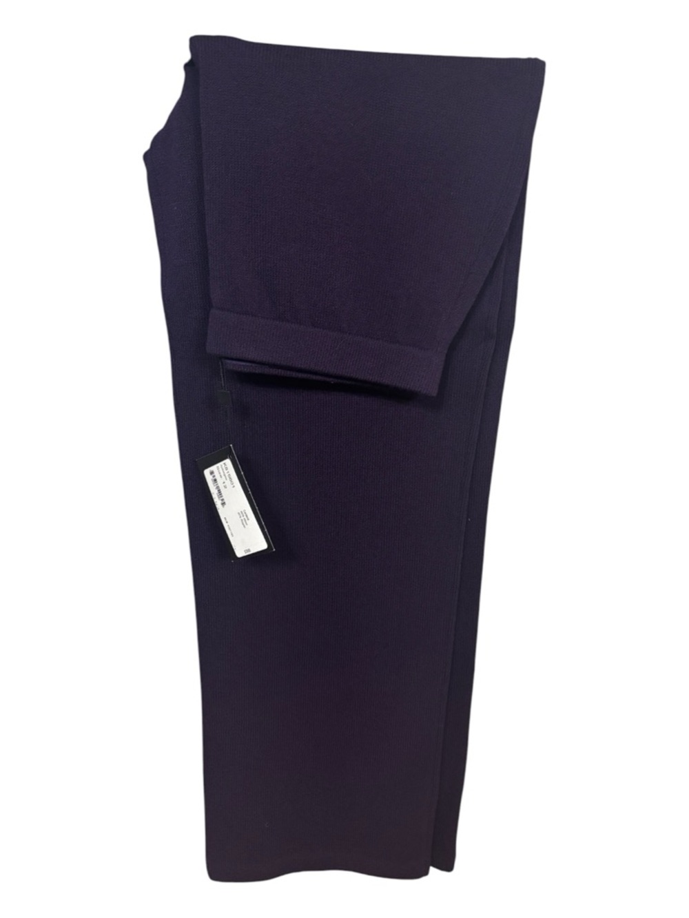 NWT St John Collection Aubergine Purple Santana Knit Wide Leg Pants Sz 12 (10)